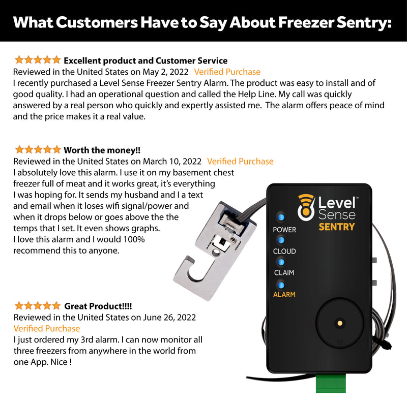 WiFi Freezer Alarm and Refrigerator Temperature Monitor – Wireless Freezer  Thermometer (4 Foot Sensor Length)